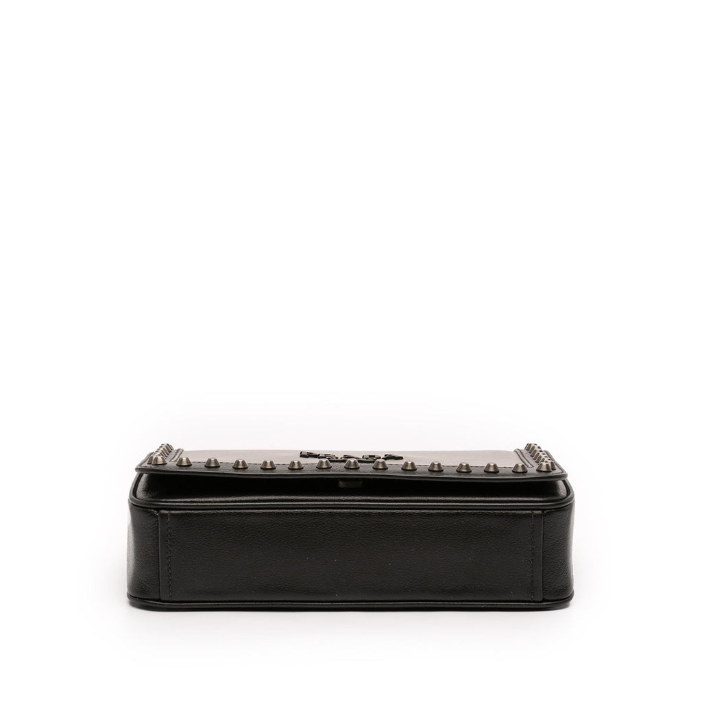 Prada Bicolor Glace Calfskin Studded Crossbody