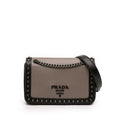 Prada Bicolor Glace Calfskin Studded Crossbody