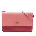 Prada Bicolor Saffiano Lux Wallet On Strap