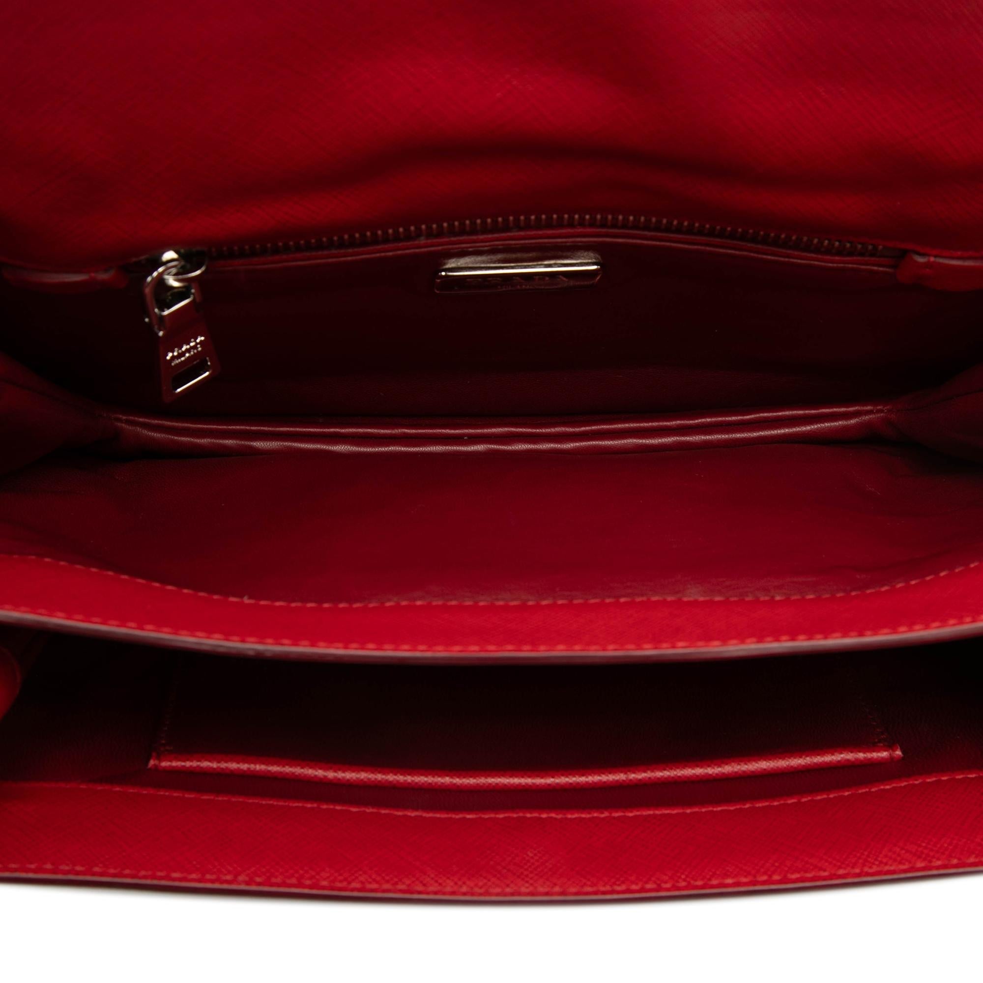 Prada Bicolor Saffiano Sound Lock Shoulder Bag