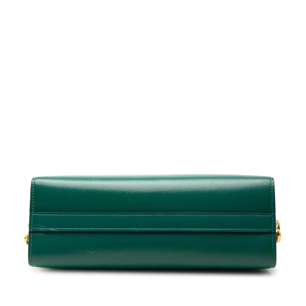 Prada Bicolor Saffiano Vernice Esplanade Crossbody