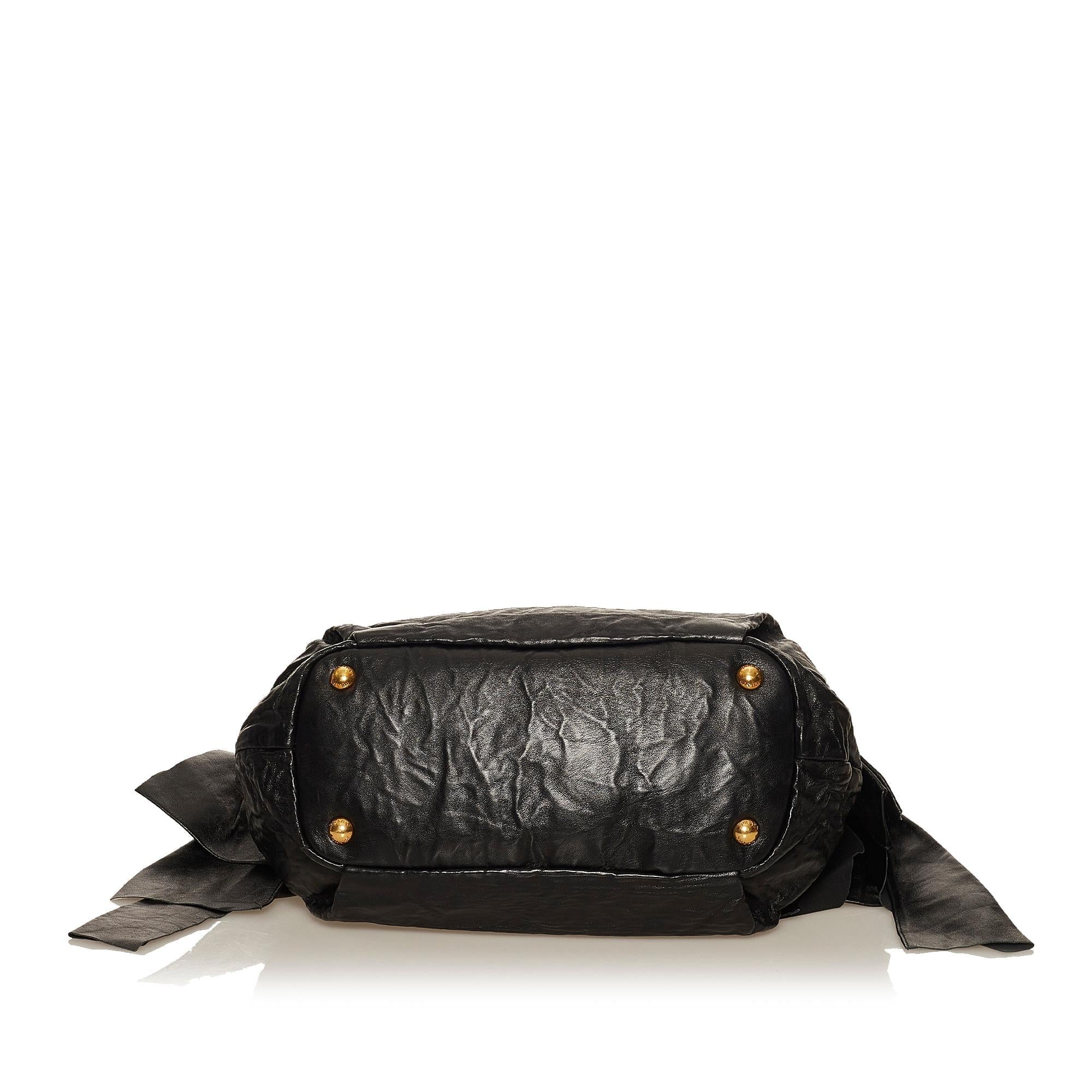 Prada Bow Lambskin Leather Shoulder Bag (SHG-29520)