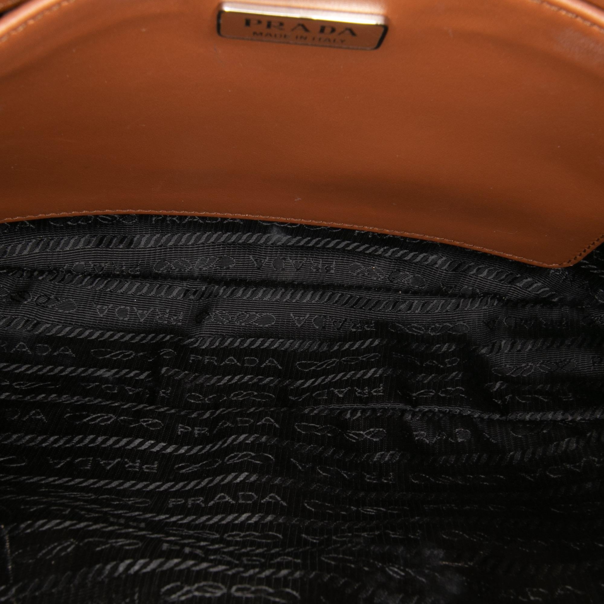Prada Brushed Leather Cleo Shoulder Bag