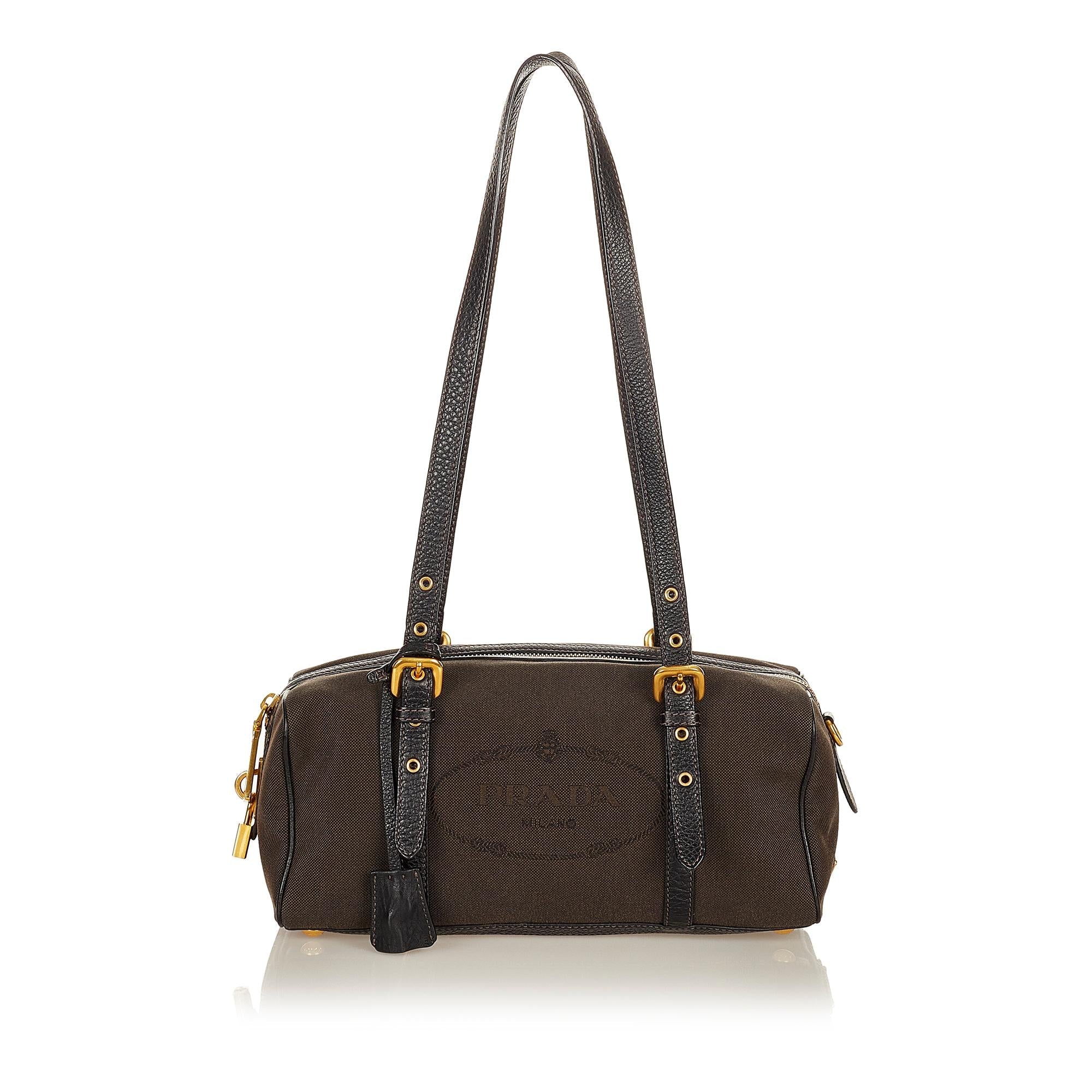 Prada Canapa Logo Canvas Shoulder Bag (SHG-26914)