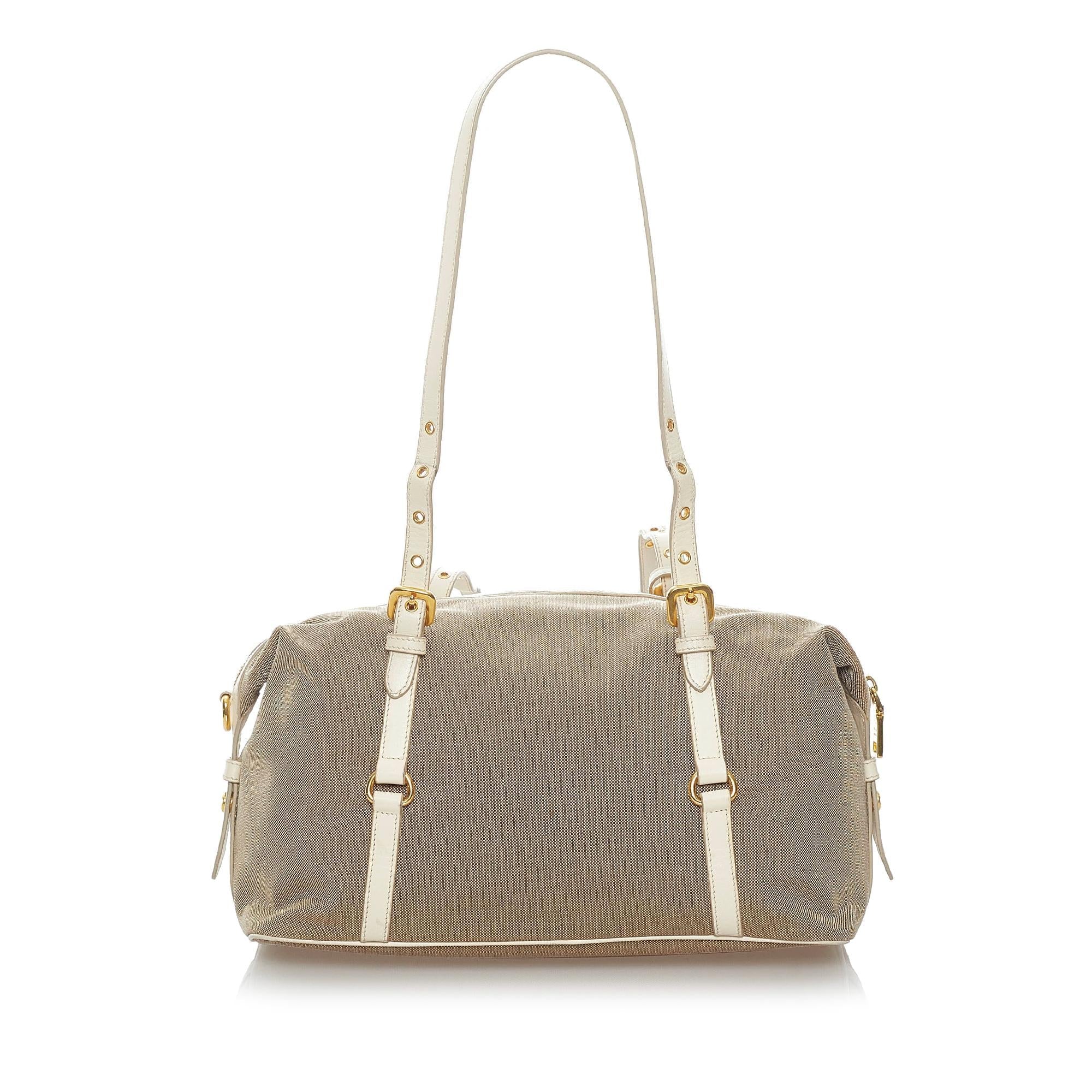 Prada Canapa Logo Canvas Shoulder Bag (SHG-32715)