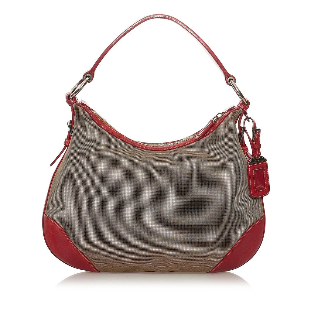 Prada Canapa Logo Canvas Shoulder Bag (SHG-33015)