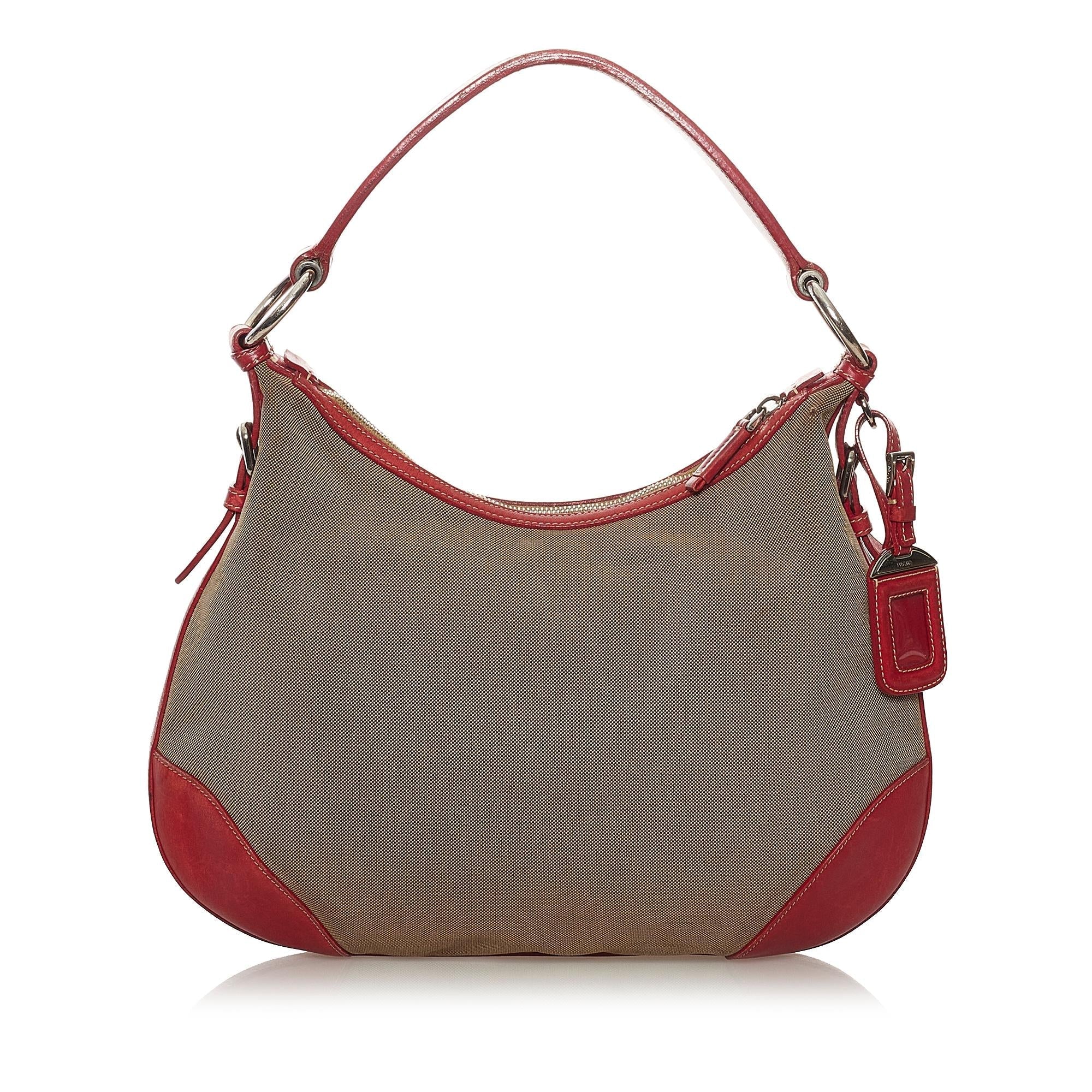 Prada Canapa Logo Canvas Shoulder Bag (SHG-33015)