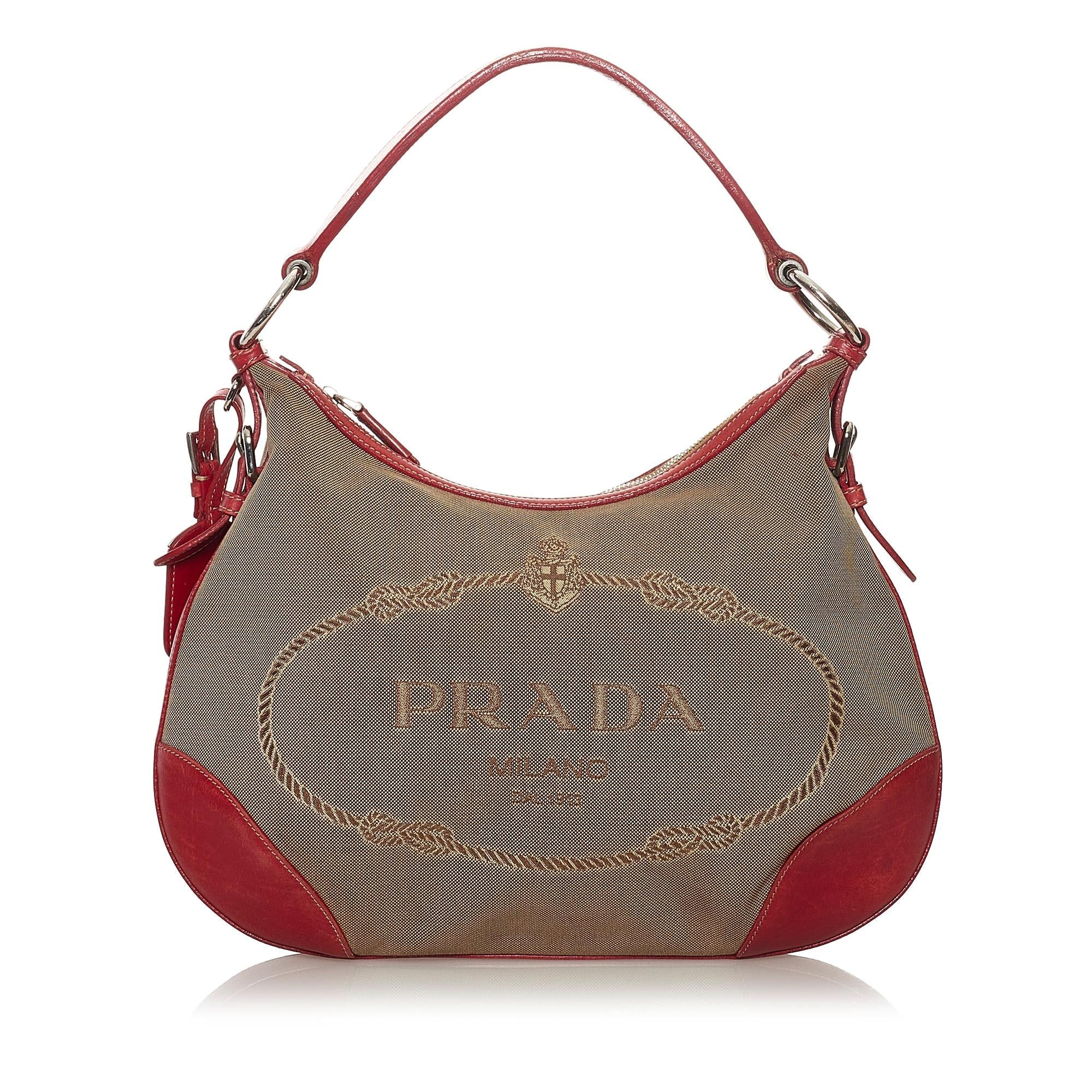 Prada Canapa Logo Canvas Shoulder Bag (SHG-33015)