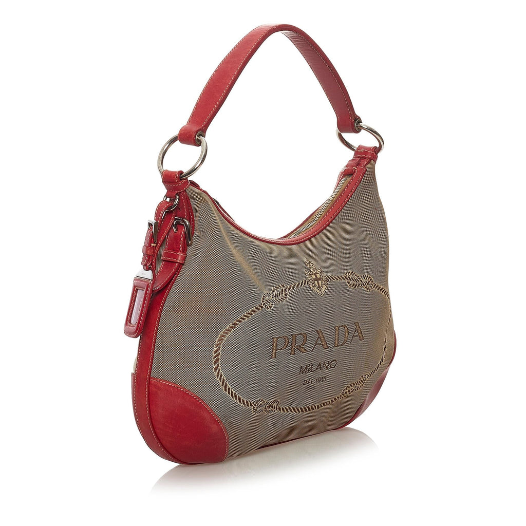 Prada Canapa Logo Canvas Shoulder Bag (SHG-33015)
