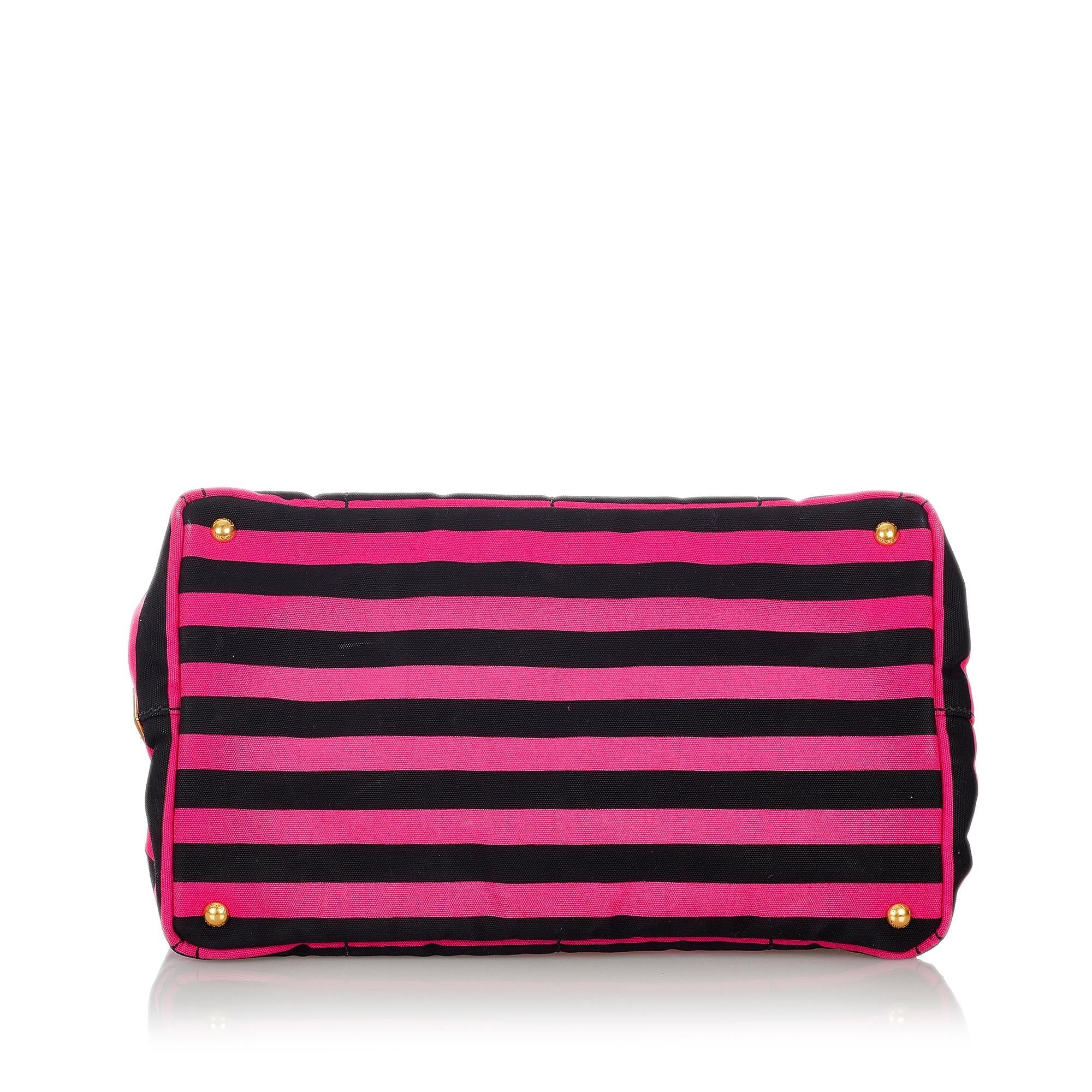 Prada Canapa Righe Stripe Tote Bag (SHG-27071)