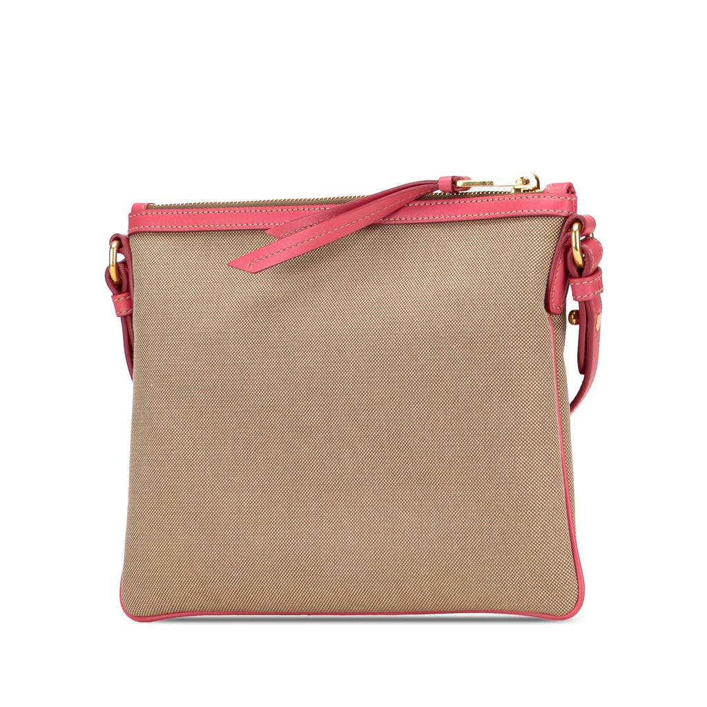 Prada Canvas Canapa Logo Bow Crossbody