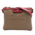 Prada Canvas Canapa Logo Bow Crossbody