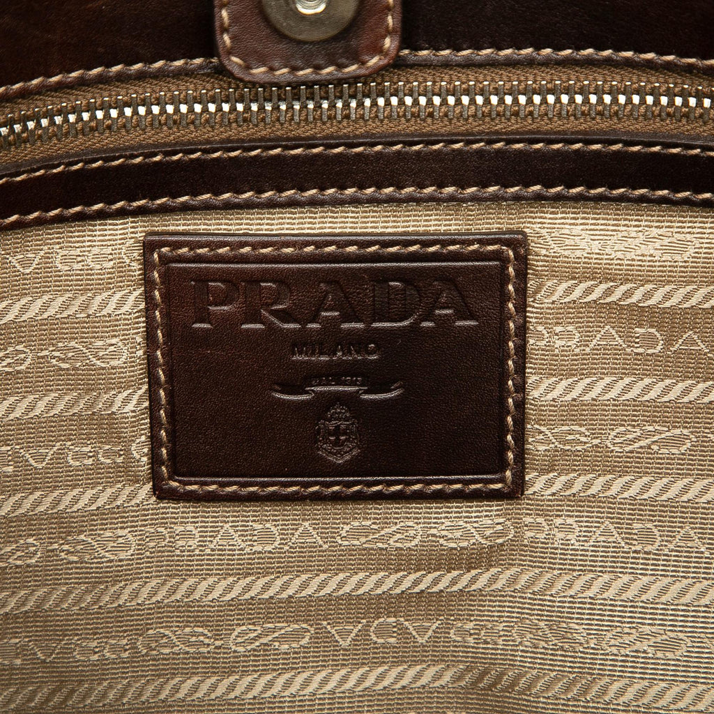 Prada Canvas Canapa Logo Hobo