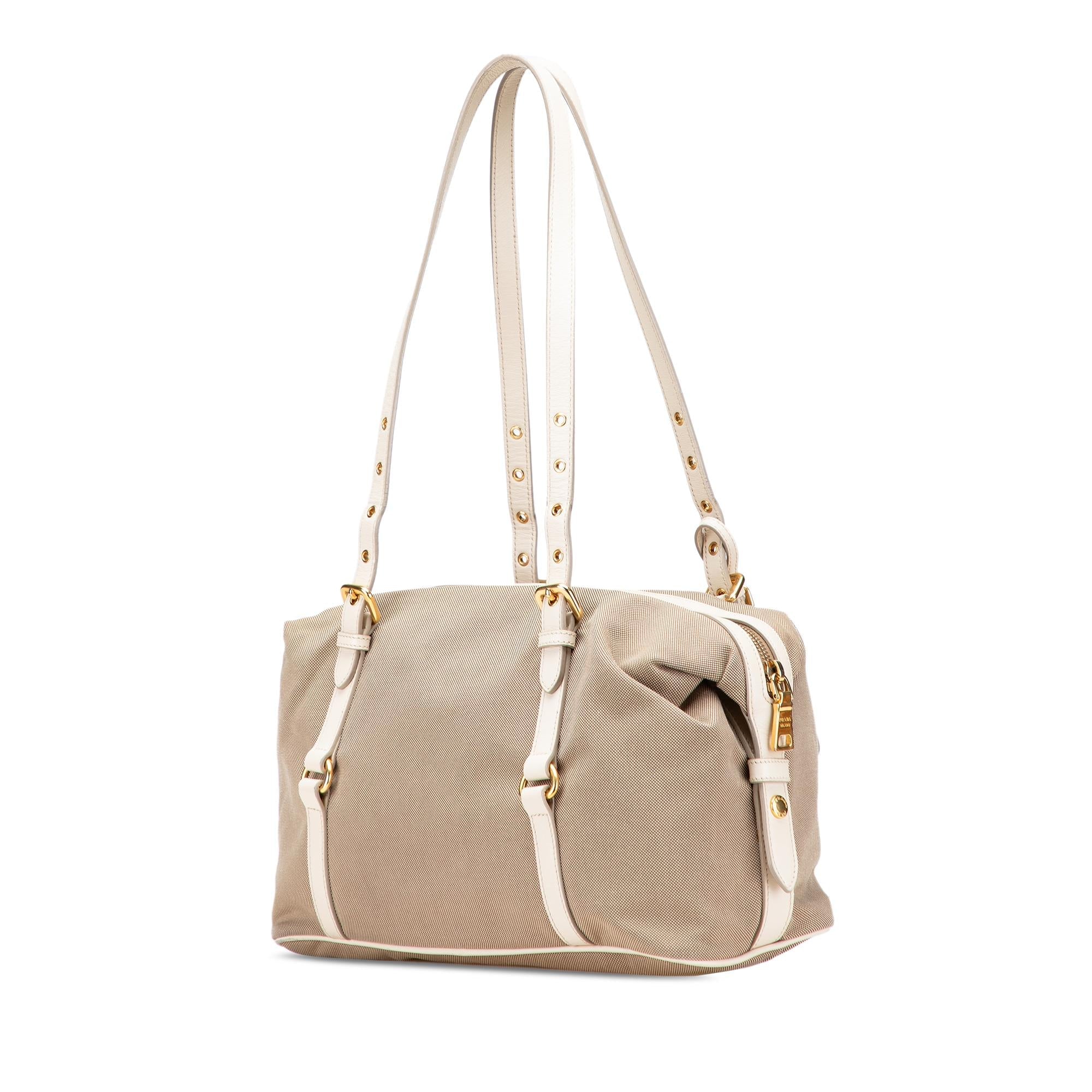 Prada Canvas Canapa Logo Shoulder Bag