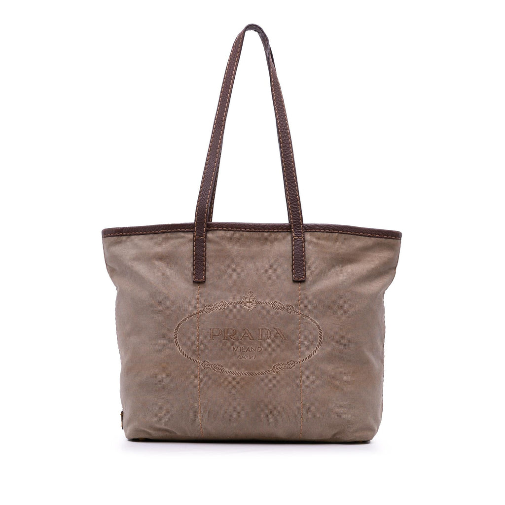 Prada Canvas Canapa Logo Tote