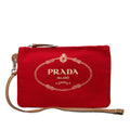 Prada Canvas Canapa Logo Wristlet Pouch