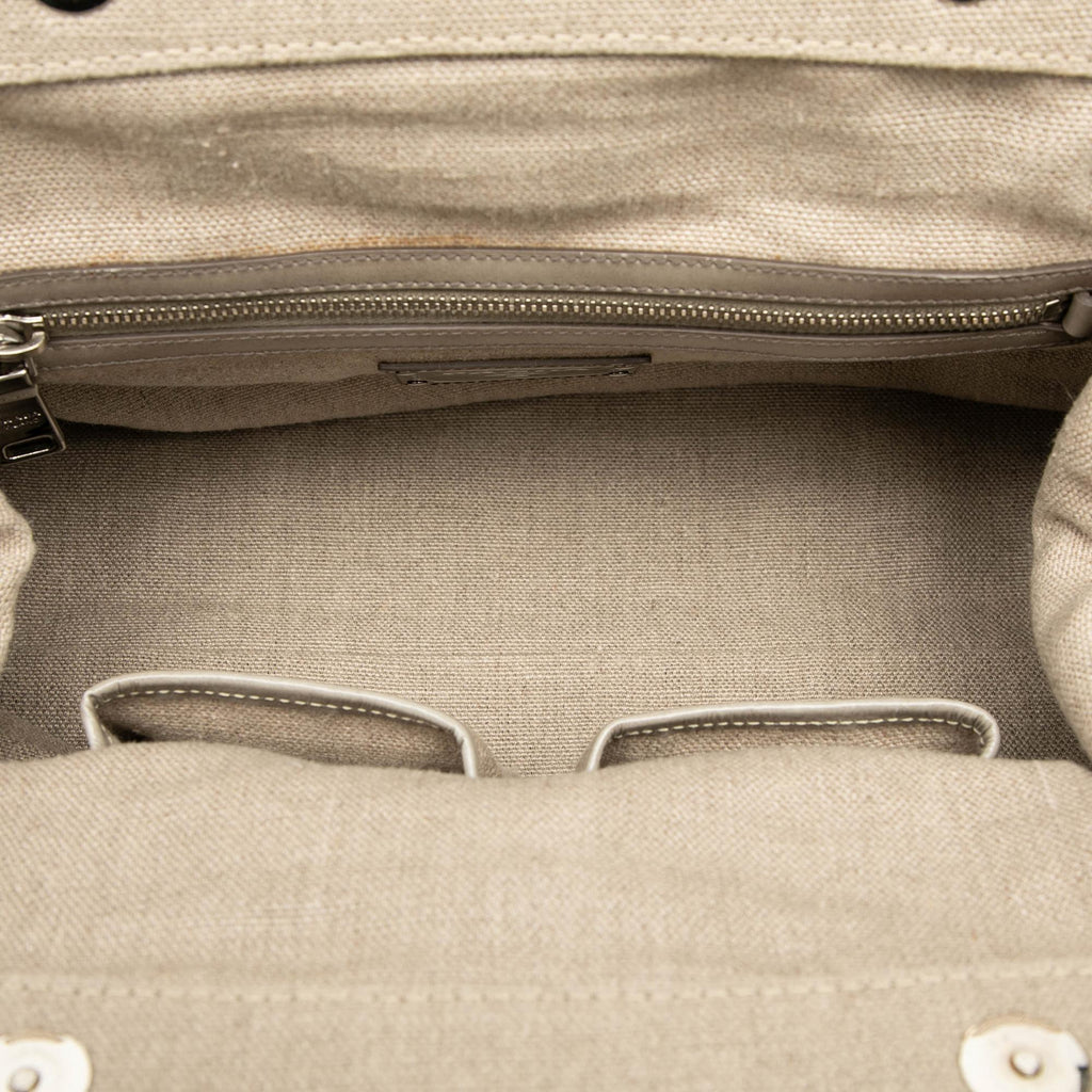 Prada Canvas Canapa Mistolino Frame Satchel