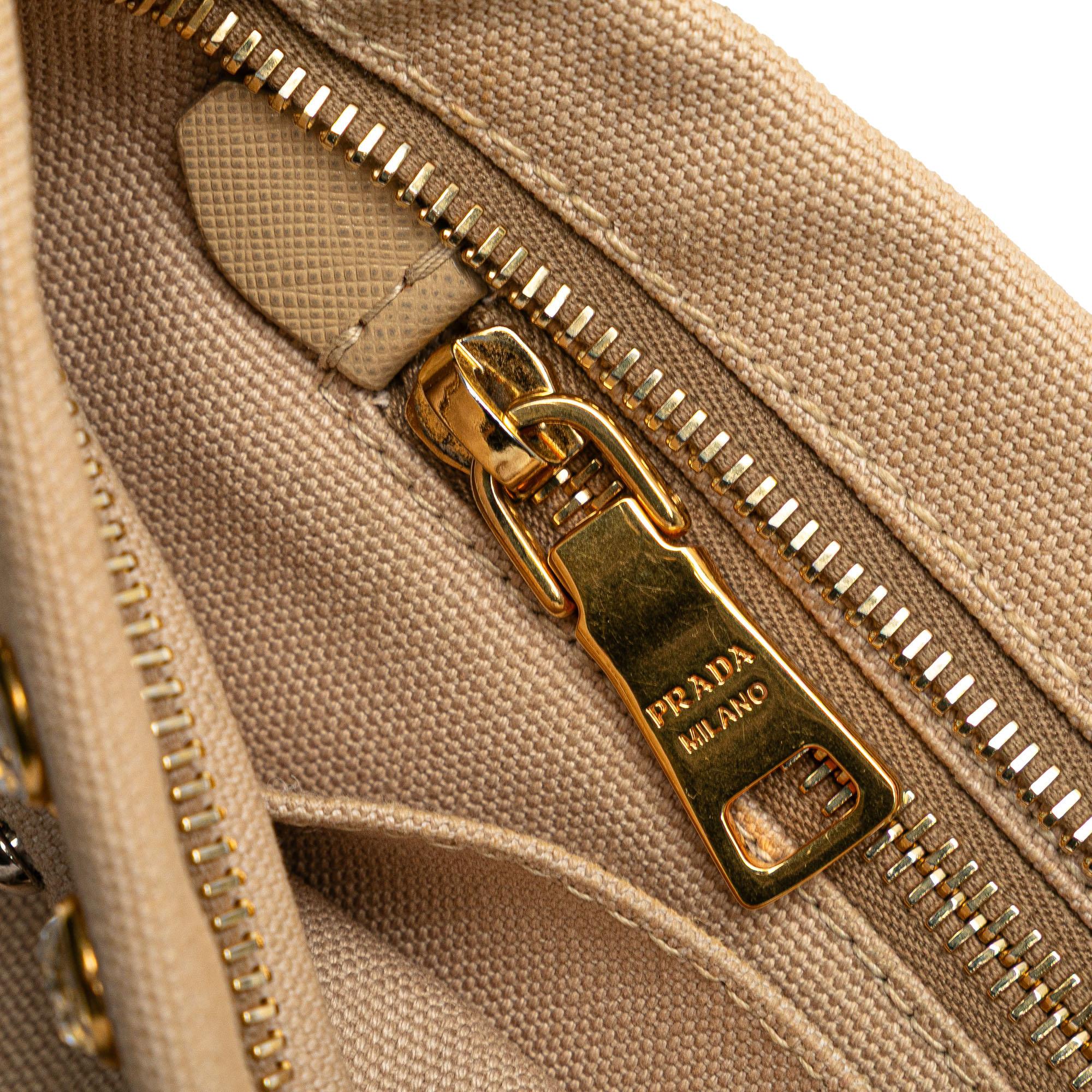 Prada Canvas Canapa Studded Vernice Clutch