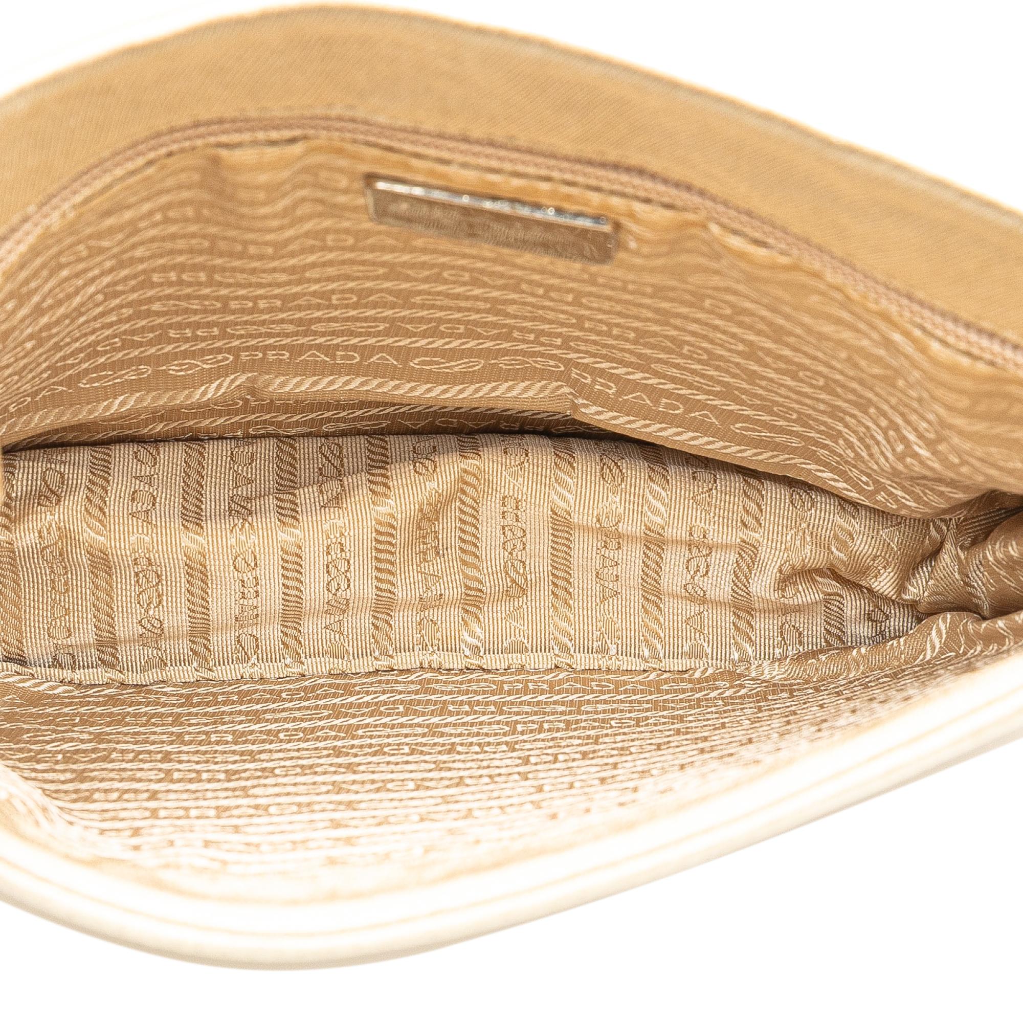 Prada Canvas Canapa Swing Chain Shoulder Bag