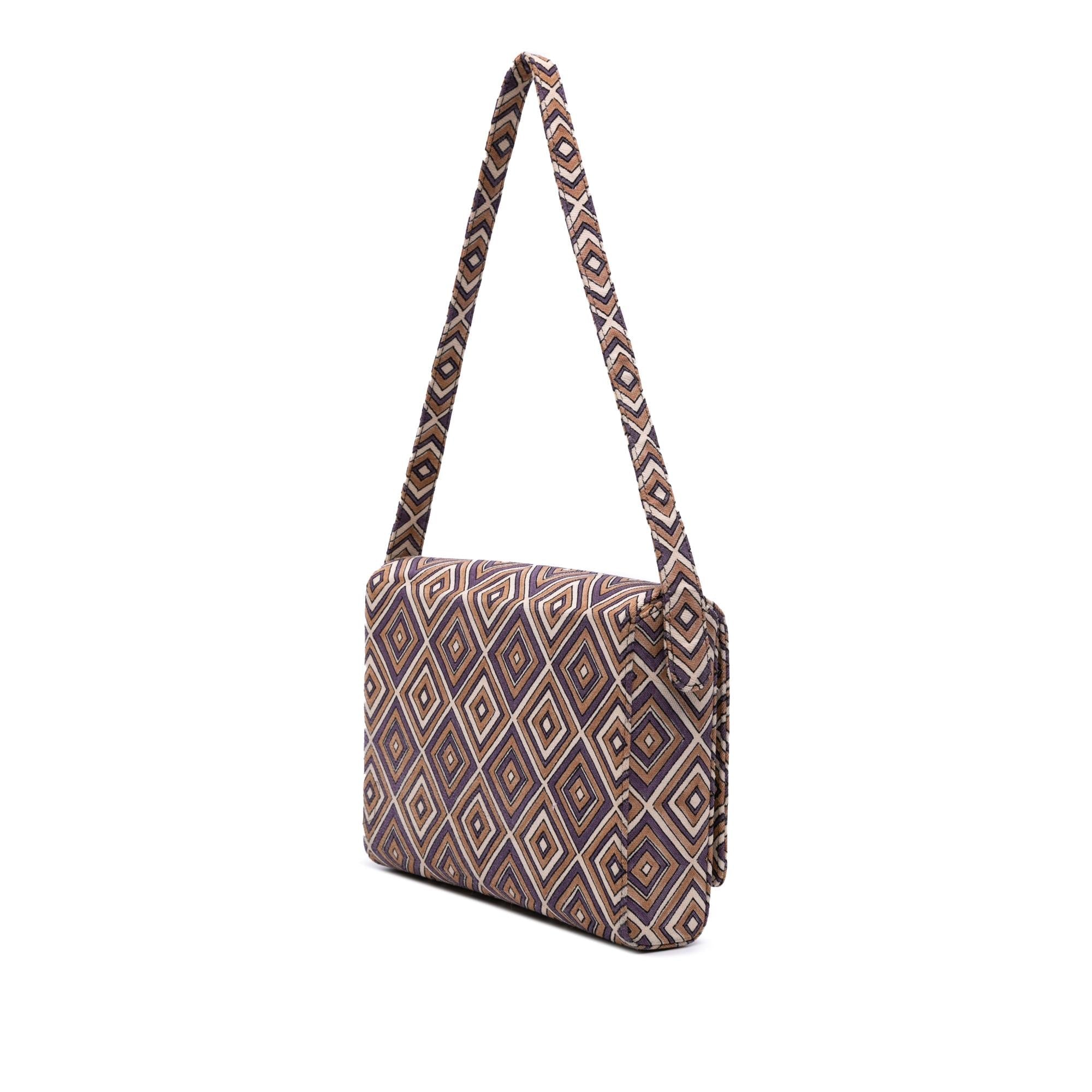 Prada Canvas Geometric Shoulder Bag