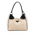 Prada Cinghiale Trimmed Canapa Shoulder Bag