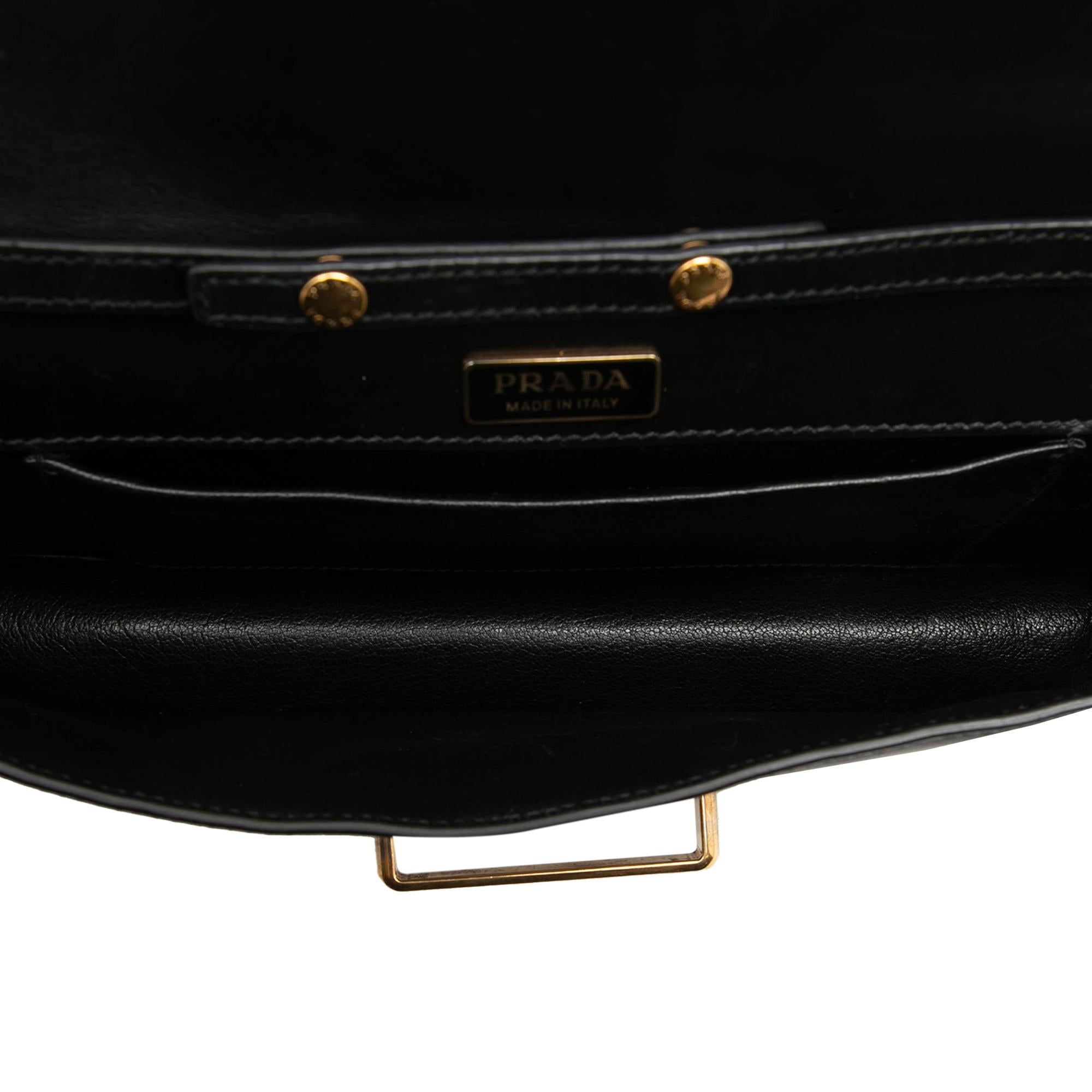 Prada City Calf and Saffiano Cahier Chain Clutch