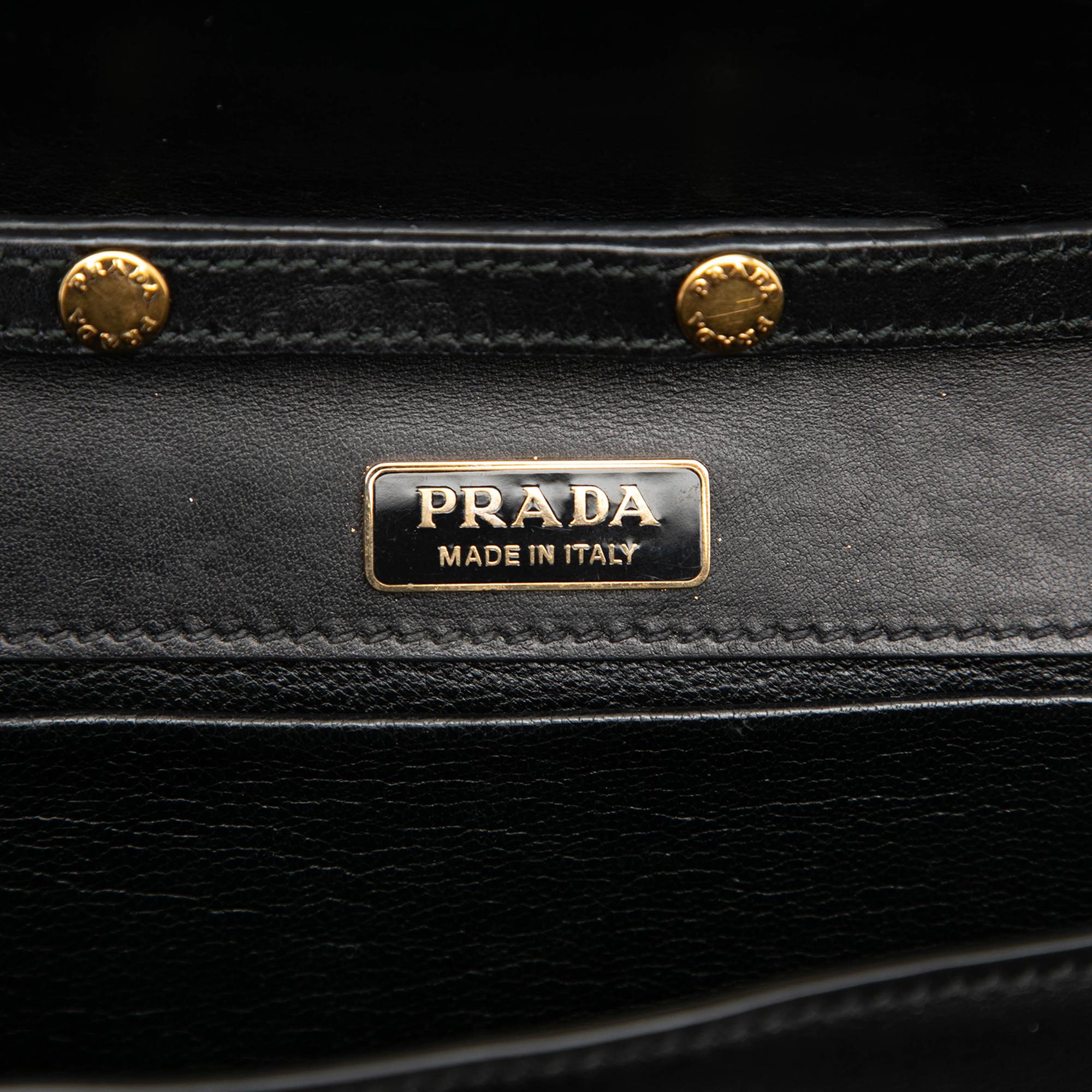 Prada City Calf and Saffiano Cahier Chain Clutch