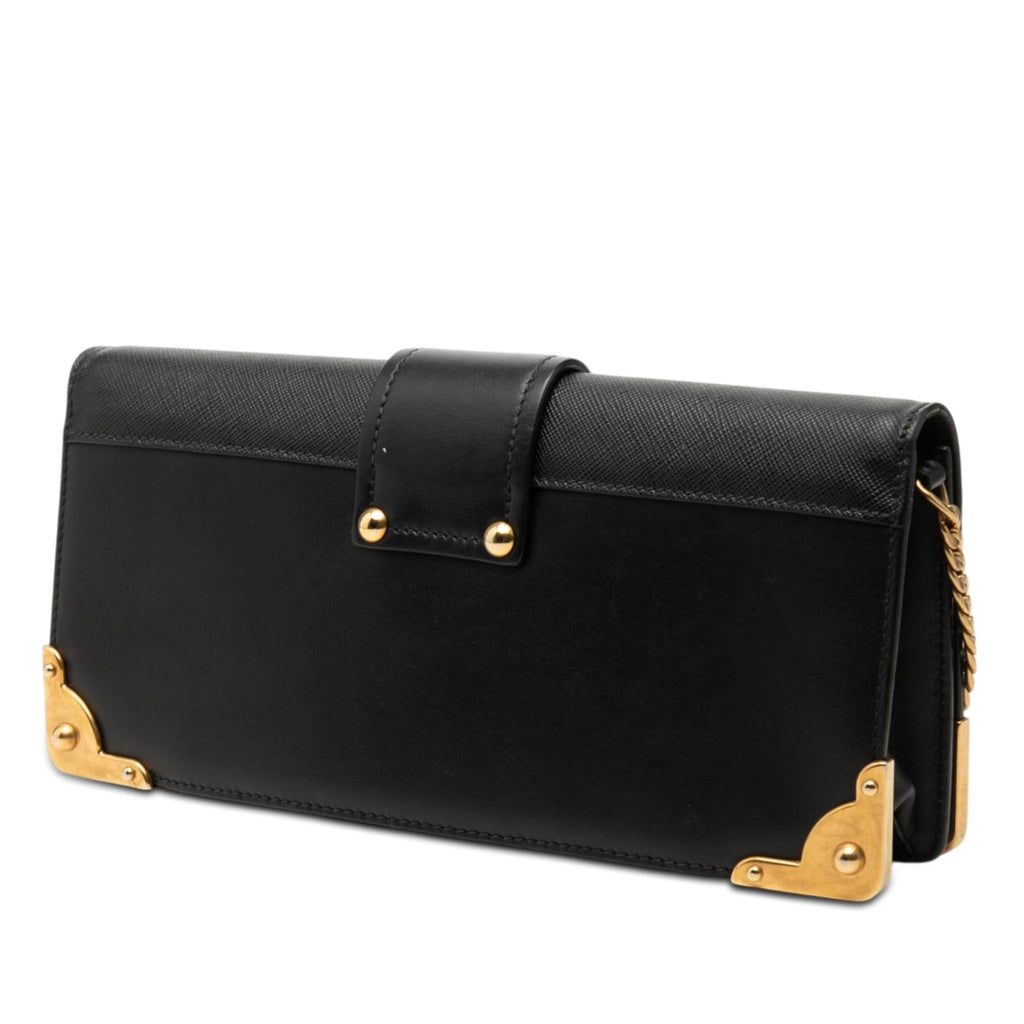 Prada City Calf and Saffiano Cahier Chain Clutch