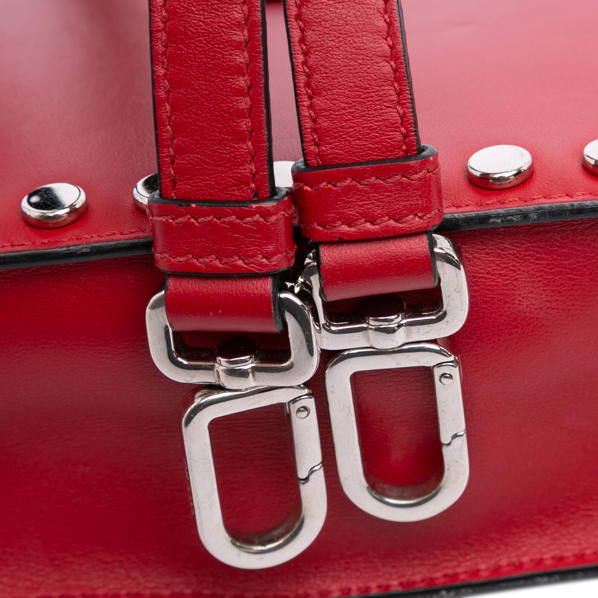 Prada City Calfskin Comic Print Studded Elektra Crossbody