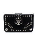 Prada City Calfskin Studded Elektra Turn Lock Clutch