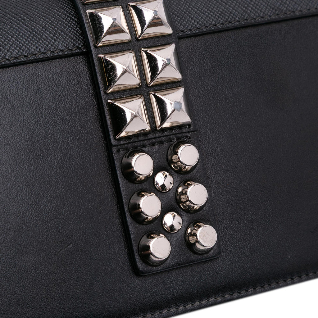 Prada City Calfskin and Saffiano Studded Elektra Clutch with Chain