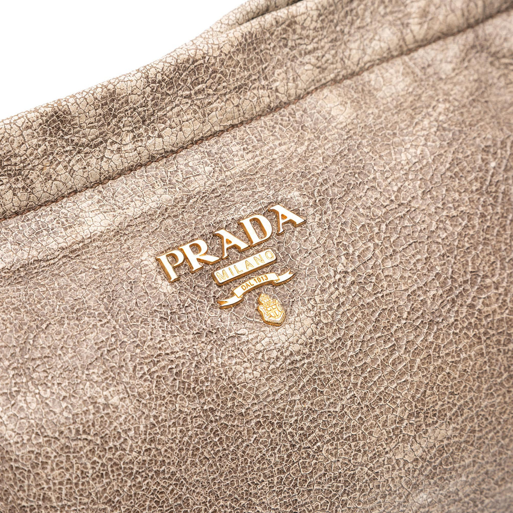 Prada Craquele Leather Shoulder Bag