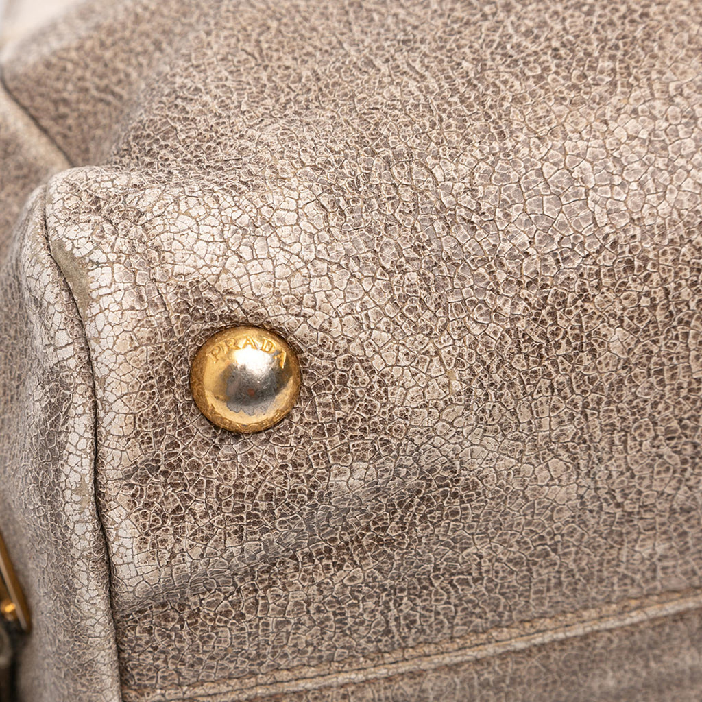 Prada Craquele Leather Shoulder Bag