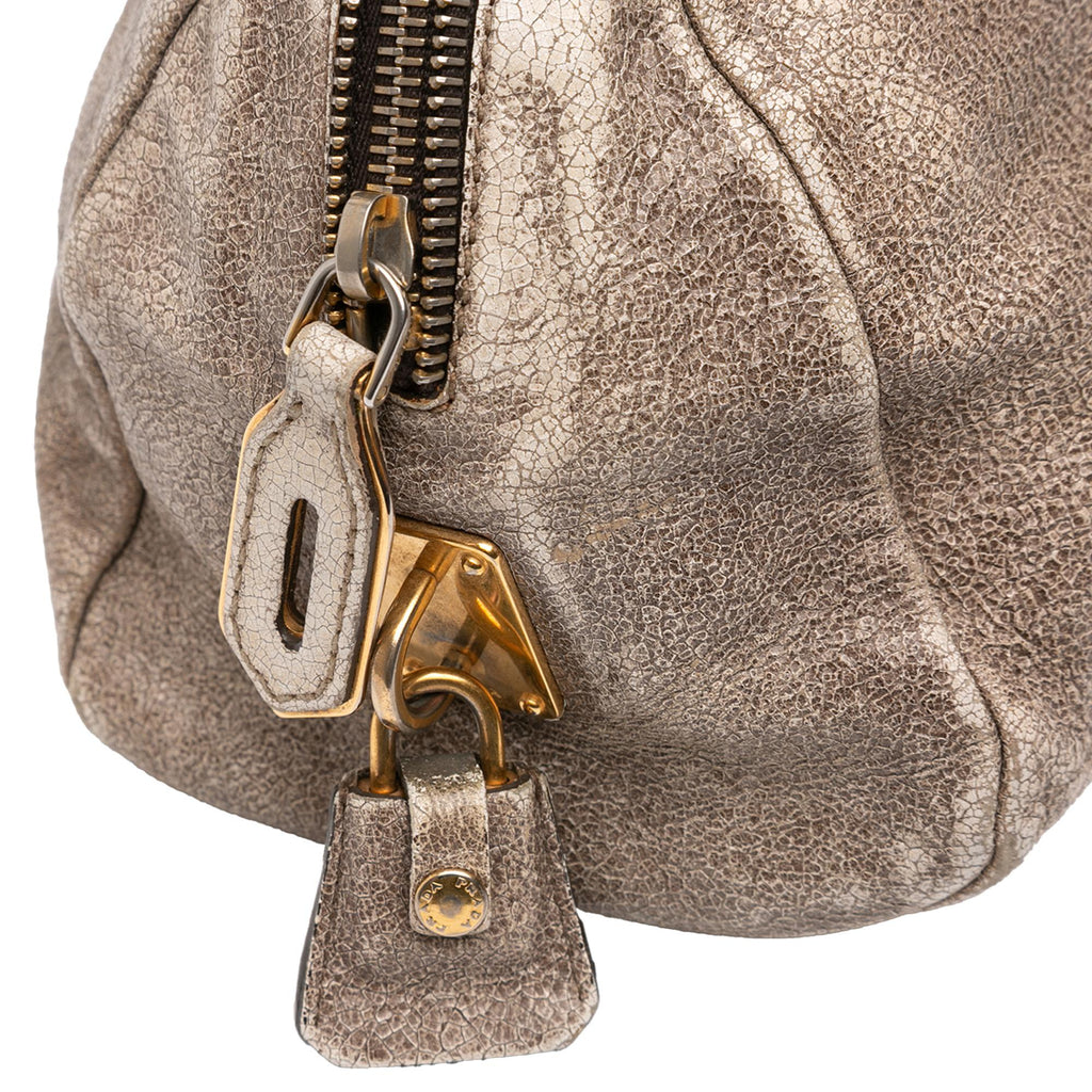 Prada Craquele Leather Shoulder Bag