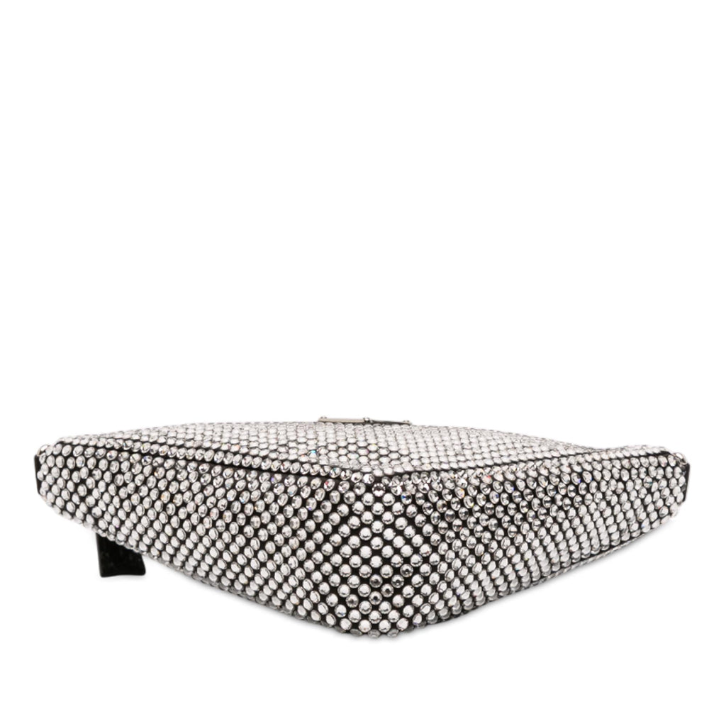 Prada Crystal Embellished Satin Triangle Pouch