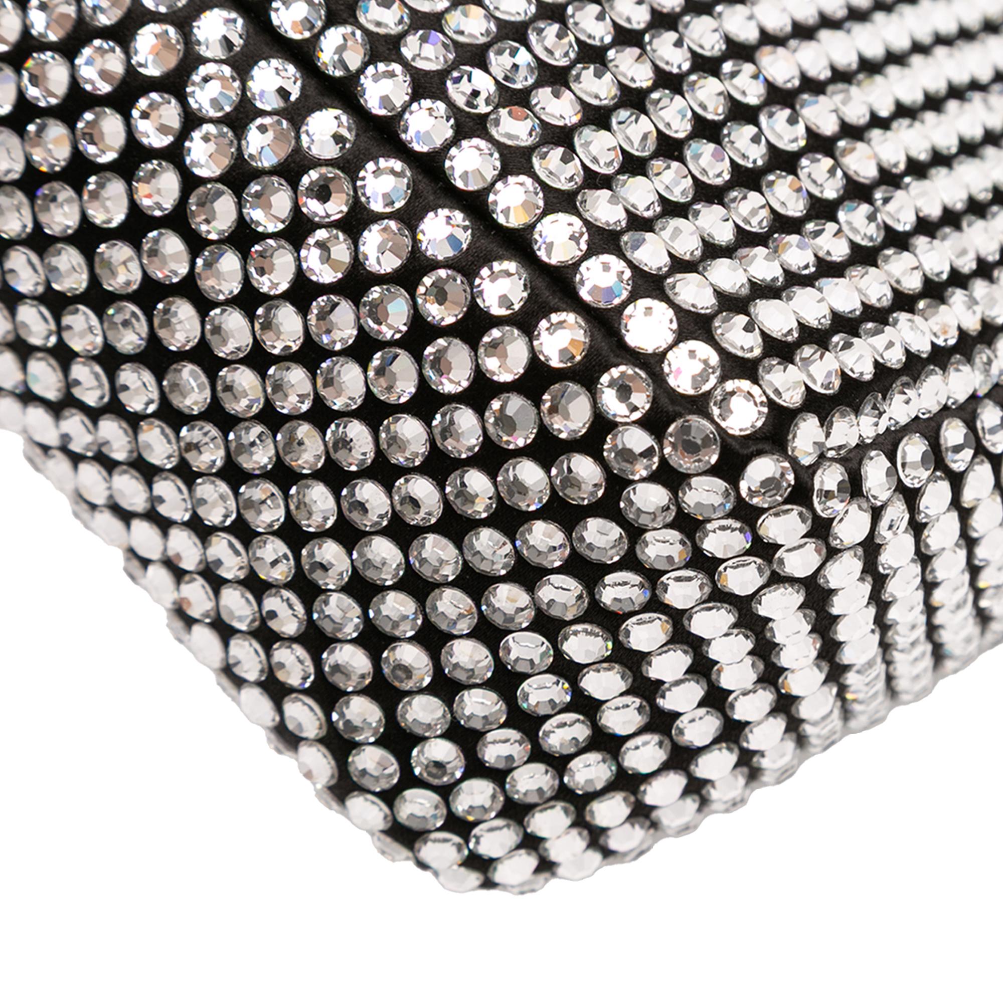 Prada Crystal Embellished Satin Triangle Pouch