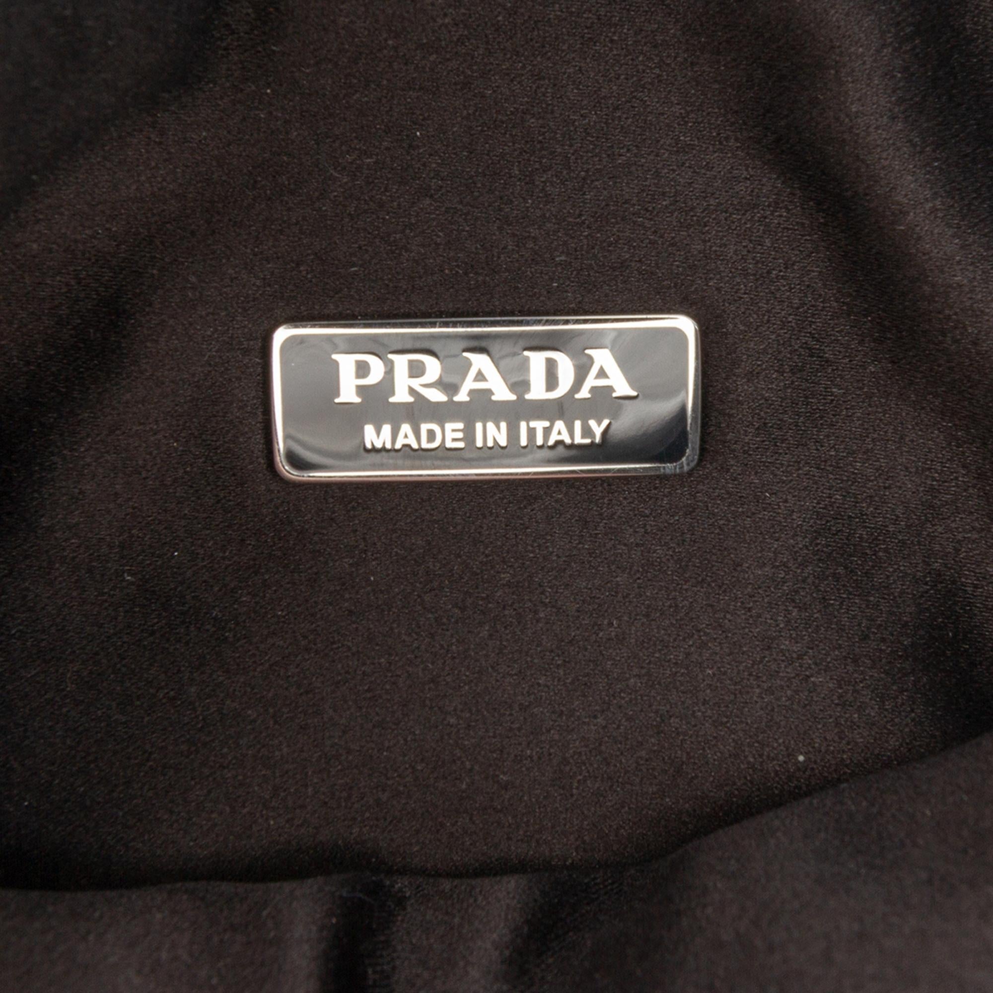 Prada Crystal Embellished Satin Triangle Pouch