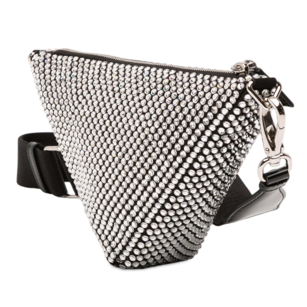 Prada Crystal Embellished Satin Triangle Pouch