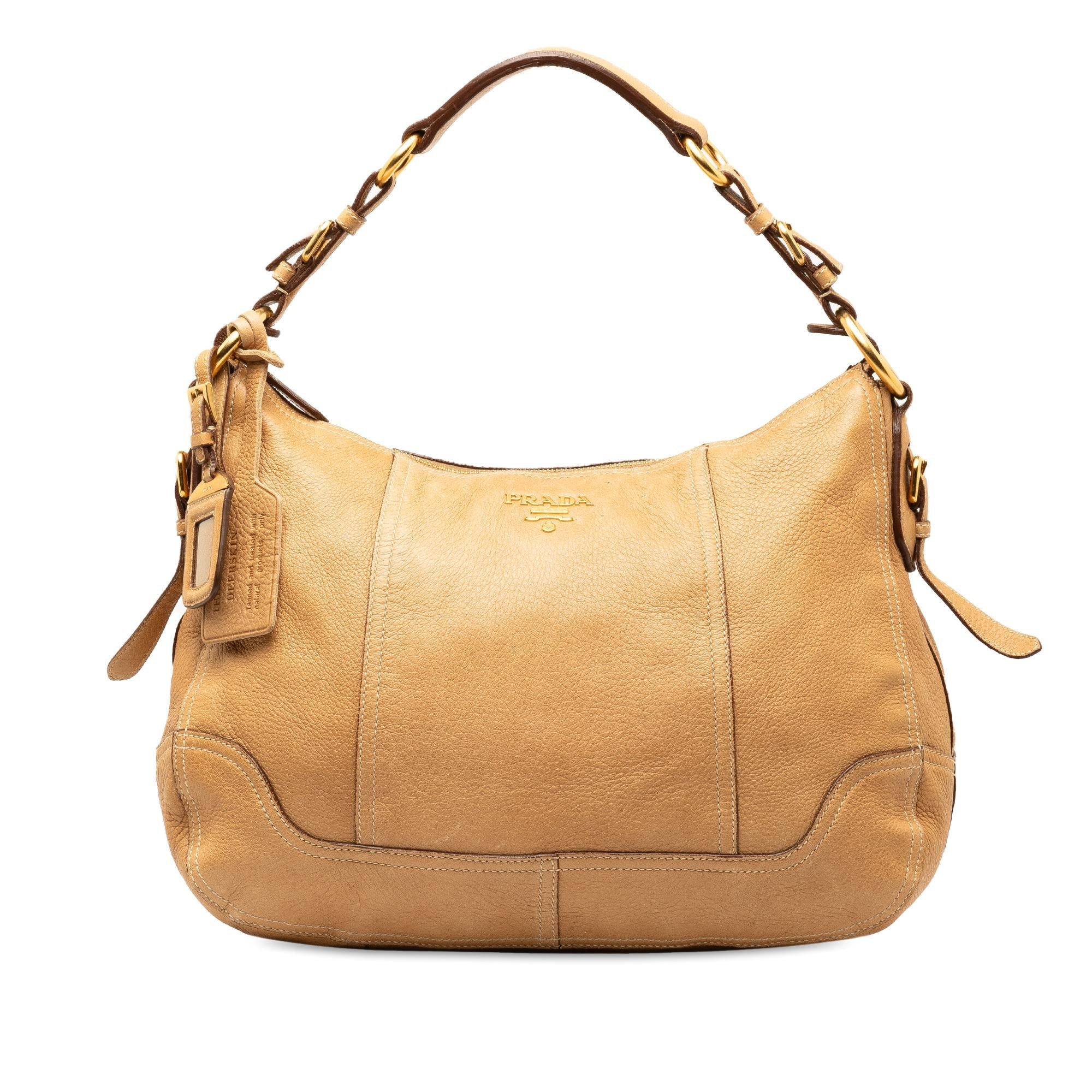 Prada Deerskin Leather Shoulder Bag (SHG-YwNnyJ)
