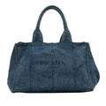 Prada Denim Canapa Logo Satchel