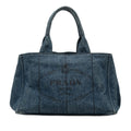 Prada Denim Canapa Logo Satchel