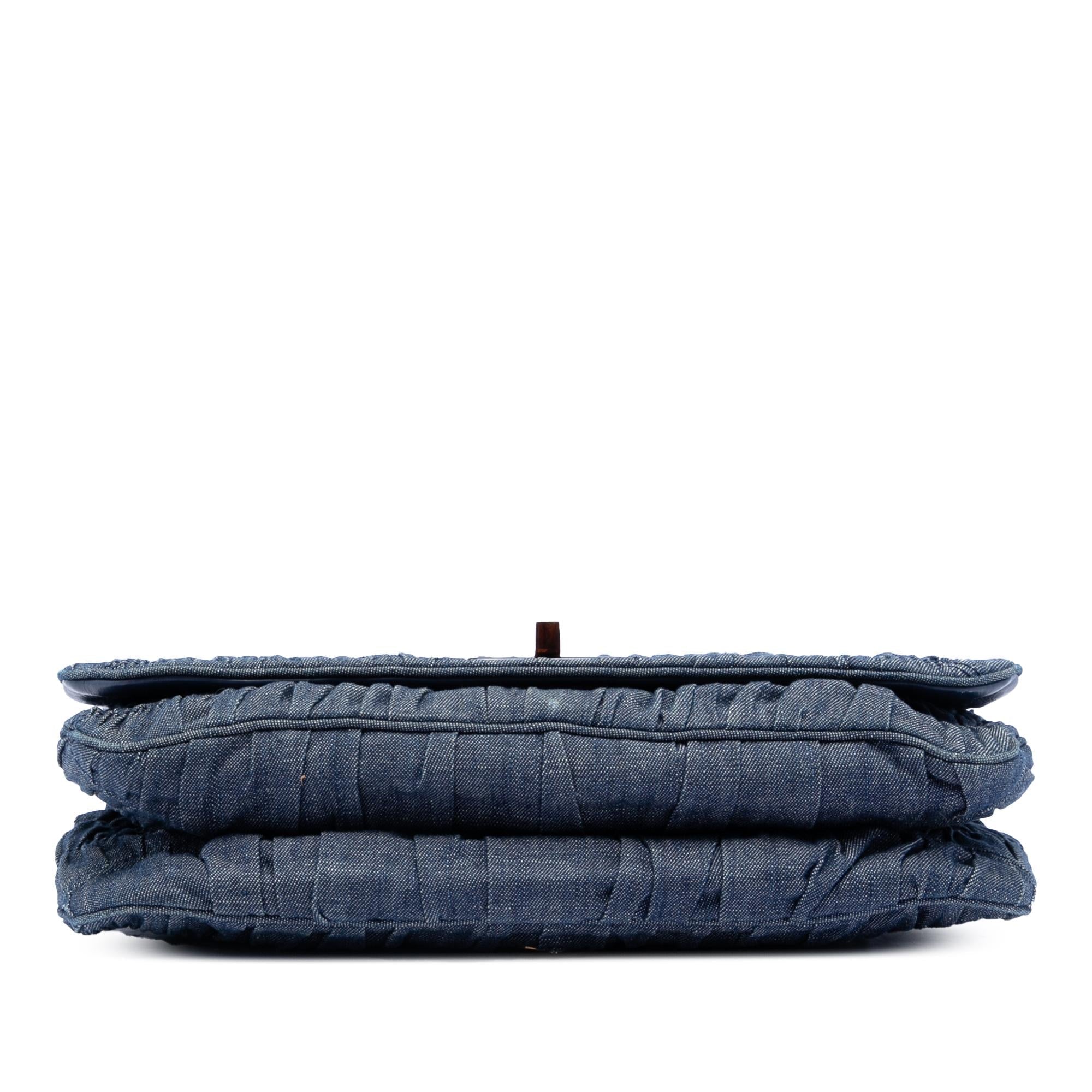 Prada Denim Gaufre Resin Chain Shoulder Bag