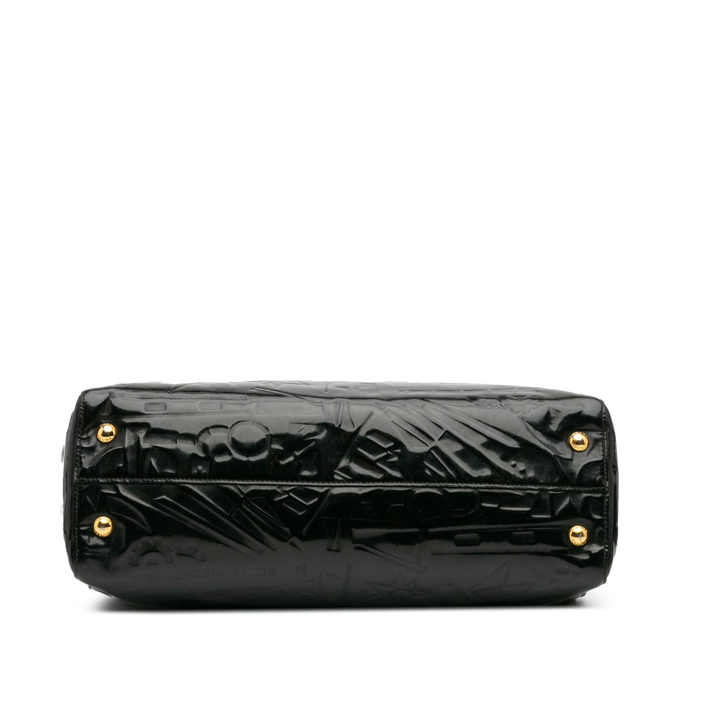 Prada Embossed Patent Satchel