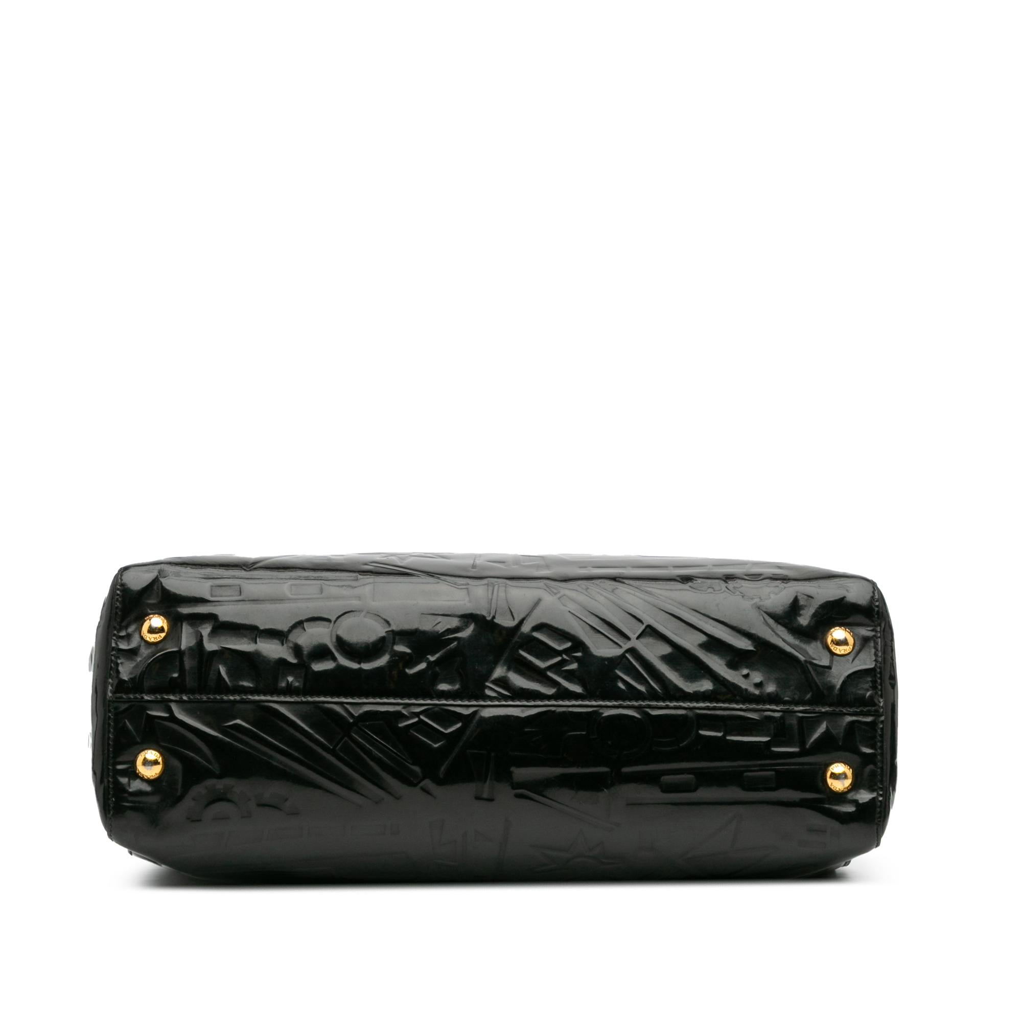 Prada Embossed Patent Satchel