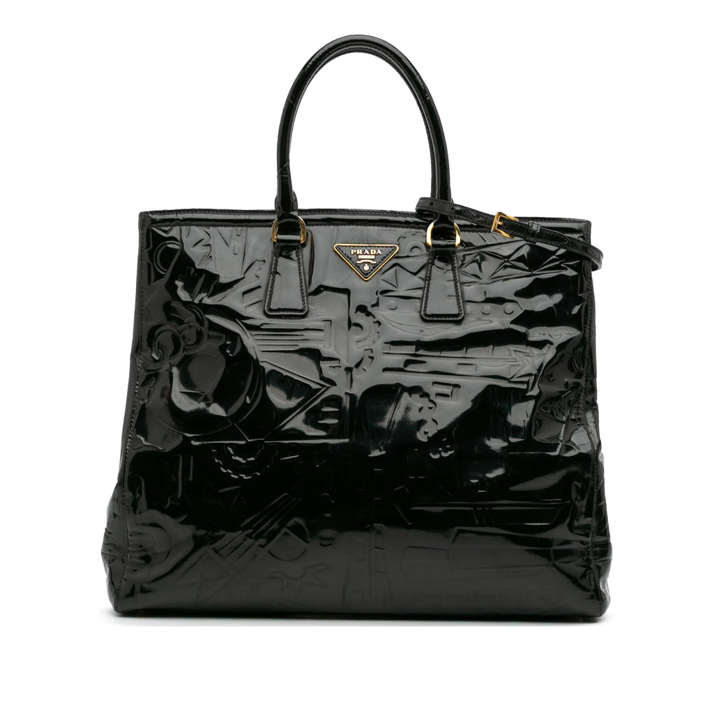 Prada Embossed Patent Satchel