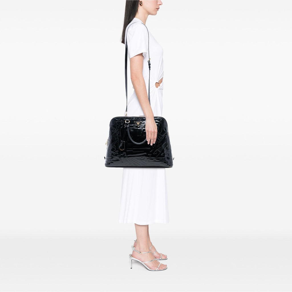 Prada Embossed Patent Top Handle Bag