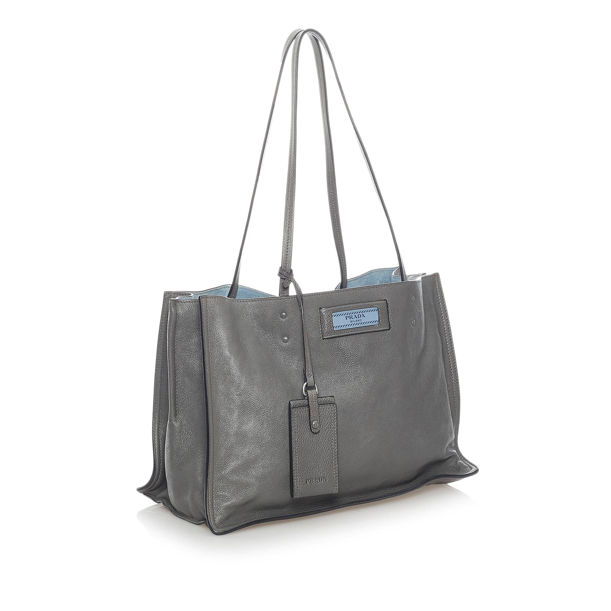 Prada Etiquette Leather Tote Bag (SHG-32088)