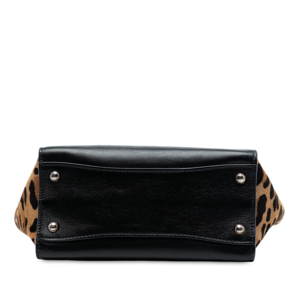 Prada Glace Calf Ponyhair Twin Pocket Satchel