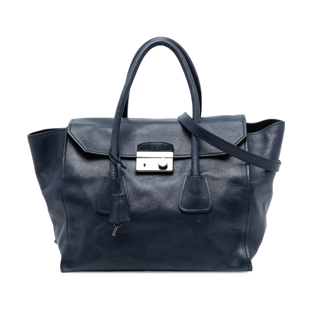 Prada Glace Calf Sound Lock Satchel