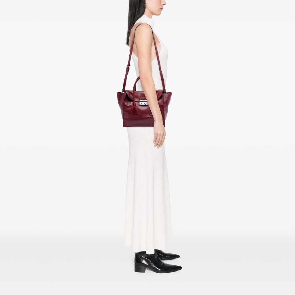 Prada Glace Calf Sound Lock Satchel